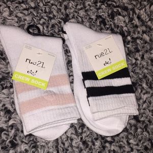 RUE 21 Stripe Crew Socks Socks. 2 Pairs!!